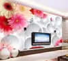 Wallpapers cjsir papel de parede aangepaste po wallpaper muurschildering sticker fancy chrysanthemum 3d stereo tv muur voor muren 3 d decors