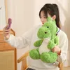 23/35/45CM Kawaii Green Dinosaur Plush Toy Cute Soft Dino Dolls with Avocado Backpack Stuffed Animal Pillow for Baby Kids Gifts