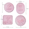 Moldes de cozimento 4pcs 3d Cookie Cutter Mold Baby Baptismo Sugar Bolo Fondante Brinquedos Brinquedos de Biscoito Ferramentas de Decoração de Festa de Birthday Ferramentas