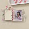 Kawaii Bear Transparent Binder Notebok med Pendant Kpop Pocard Holder Mini 3inch Po Ablum Storage Book