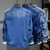 Casual shirts voor heren Japanse Koreaanse trend lange mouwen retro denim shirt heren mode casual all-match jean shirt jas man mannelijk high-end merk tops 230320