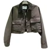 Triângulo de moda de designer de jaquetas femininas Black Black Top 23 Spring New Work Casual Wear Motorcycle F1MP