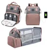 DIAPER Väskor Fällbara mamma Lätt Portable Crib Bed Largecapacity Baby Ryggsäck Kvinnliga utsläpp Mummy 230317