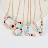 Подвесные ожерелья мода 26 буквах ожерелье многоцветное