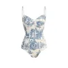 Swim wear Printed Simple Fashion Single Piece Micro Monokini Sexy Swimsuit White Boho Printed Swim Swimwear For Girls Women's Bandage 230317