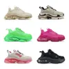 2023 Triple S Sneaker Hommes Femmes Designer Casual Chaussures Baskets croissantes Clear Sole Noir Blanc Gris Rouge Rose Bleu Royal Neon Green