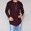 Herr t-shirts 10 färger plus size s-4xl 5xl Summer Autumn Fashion Casual Slim Elastic Soft Solid Long Sleeve Men T Shirts Male Fit Tops TEE 230317