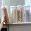 Botellas de almacenamiento para el hogar, tanque de grano de fideos de gran capacidad, contenedor de alimentos de plástico transparente sellado, cajas organizadoras de cocina