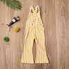 Barboteuses Enfant Enfants Bébé Filles Vêtements Sans Manches Stripe Romper Combinaison Flare Pantalon Long Salopette Été Automne Enfants Vêtements 230320