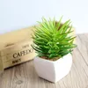 Decorative Flowers Mini Artificial Green Plants With Ceramic Pot PVC Bonsai Potted Landscape Succulent & Cactus For Office Home