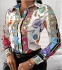 Женские блузки с длинным рукавом цветочная рубашка женская лацкана большая повседневная мода офисная работа элегантная 2023