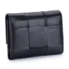 財布6カラー2023シープスキン織り小さな財布女性用革大容量短いジッパーゼロ