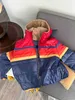 Vestes Femmes Donsignet Femmes Down Manteau Casual Rainbow Mode Zip-up Rayé Plus Taille Chapeau