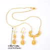 Halskette Ohrringe Set Herz für Frauen äthiopische Dubai afrikanische Goldfarbe Liebe Sets arabische Braut Mitgift Schmuck