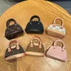 With box Mini Shell Bag Keychain Charm Coin Purses Party Palm Springs Cowhide card holder Zippy Pouch for Womens Gift