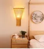 Lampes murales Style japonais Tatami lampe bambou tissé Zen sud-est asiatique El salon chambre chevet Antique lit et petit-déjeuner