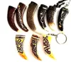 Keychains 9 PCS Tibet Graverad Yak Bone Lovely Amulet Totem för marknadsföring Gift