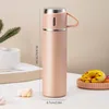 Water Bottles 500ml Stainless Steel Vacuum Flasks Thermos with Mug Cup Bullet Double-Layer Coffee Tumbler Water Bottle Winter Keep Warm Drinkw 230320