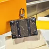 Med Box Fashion Womens Men Mini Key Walls Ryggsäck Form Keychain Coin Purse Soft Trunk Ryggsäck Klassisk korthållare äkta läder blixtlåsväska tillbehör