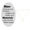 Chains Gold Color Small Cross Pendant Necklace Woman Round Necklaces Long Chain CZ Zircon Jesus Jewelry Catholic Gift Collar Cruz