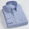 Chemises décontractées pour hommes 8XL 7XL Chemise à manches longues rayée / à carreaux de couleur pure pour hommes Chemises habillées 100% coton Oxford Business Chemise boutonnée surdimensionnée 230320