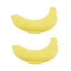 Servis uppsättningar 2x bananfodral Lunch Box Protector Container Holder Carrier Storage - Yellow