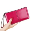 Brieftaschen Damen Vintage Ölwachs Leder Reißverschluss Clutch Wallet Weibliche große Kapazität Geldbörse Damen Armband Einfache Kartenhalter Brieftasche G230308