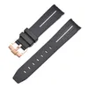 최고 품질의 Ro Green Watch Strap Watchband 방수 고무 고무 새로운 20mm 로즈 골드 버클 별자리 스포츠 시계 밴드 유니버설 도구