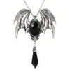 Pendentif Colliers Halloween Collier Gothique Vampire Bat Femmes Hommes Rouge Bleu Noir Cristal Costume Party