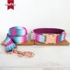 Dog Collars Leashes Muttco Retailing Purple Stripe Leash 5サイズUDC009M用の特別な自己設計カラー