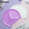 Swimming caps Copozz Men women elastic large size candy color swimming wear hat Adults Waterproof swimming hat silicone swimming caps badmuts 230320