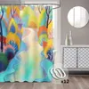 Rideaux De Douche Aquarelle Illustration Rideau Coloré Forest Creek Motif Avec Crochets Salle De Bains Étanche Polyester AccessoiresDécor