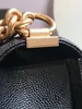 10A Specchio di livello superiore Lusso di qualità Designer Borsa media per caviale da ragazzo Borsa da 25 cm Borsa da donna in vera pelle di agnello trapuntata Borsa a tracolla nera Borse a tracolla Portafoglio su catena