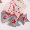 Juldekorationer 3st Diy Tree Ornaments Snowflake Heart Star Fabric Pendants For Party Xmas Navidad Kids Gifts