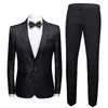 Costumes pour hommes 2023 Design hommes mode Slim Fit costume 2 pièces hommes cérémonie affaires décontracté robe complète motif de broderie