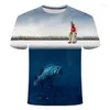 Męskie koszulki Drop Schip vissen tshirt casuall stijl cyfry vis korte mouwen o-hals 3d print t-shirt Grote witte haai piaskowate azjatyckie