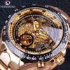 CWP Forsining Watches Classic Series Classic Series Przezroczysty Golden Movement Steampunk Men Mechanical szkielet Top Brand Buj298g