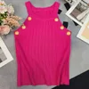 Women's Tanks top Womens Designer Clothing Fashion tank t shirt tanks tops Design Gold Button Sleeveless Suspender Tank Summer Round Neck Slim Fit Sexy Short T-Shirt