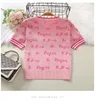 Camicette da donna Top lavorato a maglia primavera / estate da donna Lettere femminili ricamate con cartoni animati Pullover rosa T-shirt carina Kawaii Top NS576