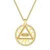 ペンダントネックレス2023Now Nekelace All-Seeing-Eye of Providence Illuminati Pyramid Pendants for Women's Hip Hopチェーンジュエリーパーティーギフト