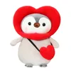 1pc 25/35CM Kawaii Cosplay Penguin Plush Toys Lovely Penguin Turn to Heart Dinosaur Bread Plush Pillow for Kids Baby Gifts