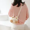 Sac à bandoulière en peluche pour filles japonaises, sac en forme de cœur, chat porte-bonheur, poupée Lolita, asymétrique épaule dénudée, nouvelle collection 2022