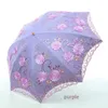 Parapluies Parasol Protection UV Broderie Dentelle Solaire Plastique Noir Pliant