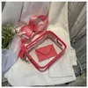 Bag Women's 2023 Net Red Transparent Jelly Bekväm bred axelband Singel Ins Simple Crossbody 230320