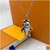 Keychains lanyards 2022 roestvrijstalen astronaut sleutelhouder bruine ketting ketting ring ring buckle sleutelhanger ontwerperliefhebbers handmad dheb7