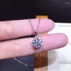 Chaînes 925 collier en argent Sterling 2Ct Moissanite pendentif D couleur VVS passé test de diamant femmes fiançailles ami bijoux cadeau