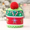 크리스마스 장식 재미있는 LED 니트 모자 따뜻한 보호 모자 어린이 성인 홈 크리스마스 장식
