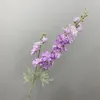 Fleurs décoratives artificielles Delphinium fausse soie violette avec longue tige Faux plante pour la maison jardin fête de mariage Table Vase décor