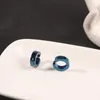 Bengle oorbellen rond metalen hoepels vrouwen 2023 trendy blauwe perforatie geavanceerde deel avondjurkaccessoires