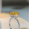 Bague en diamant émeraude de laboratoire coupe radiante 5ct 100% réel 925 bagues de mariage en argent sterling pour femmes bijoux de fiançailles